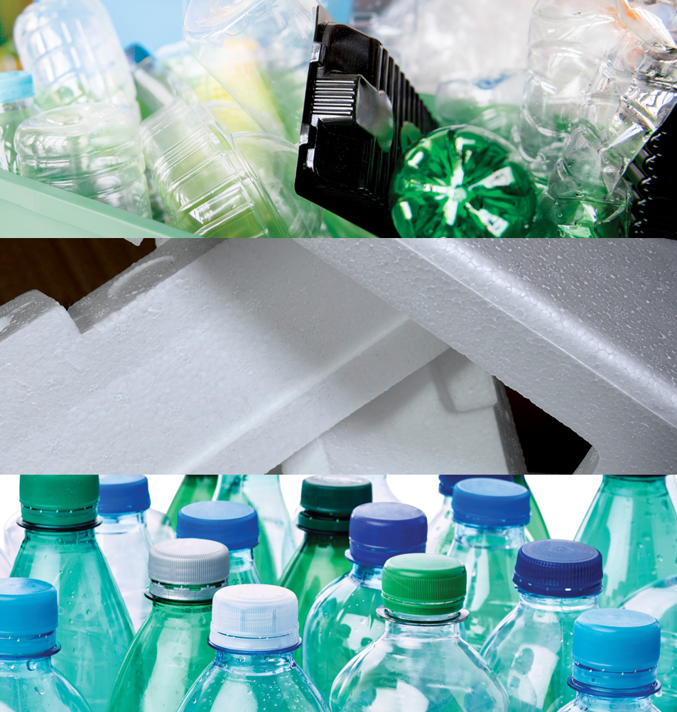 various forms of plastic waste 